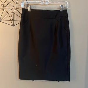 J. Crew. Black Pencil Skirt. Size 0.